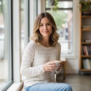 LOFT Ivory Textured Knit Top